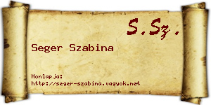 Seger Szabina névjegykártya